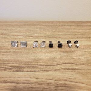 Accessories - Four (4) Pairs of Earrings - Diamond, Pyramid Stud Accessories - Four (4) Pairs of Earrings - Diamond, Pyramid Stud